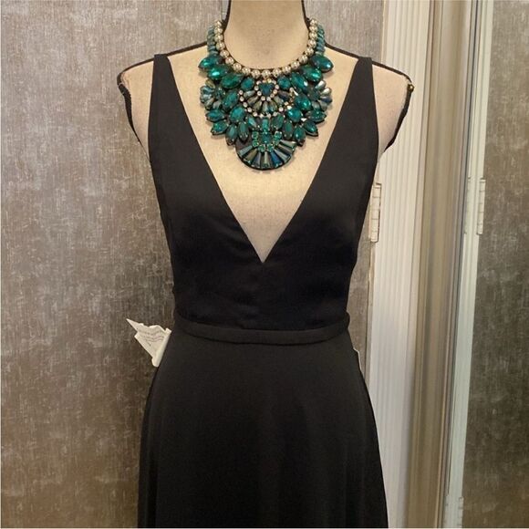 NWT Fameand Partners Elegant Black Sleeveless Dress, US4 - Picture 3 of 9